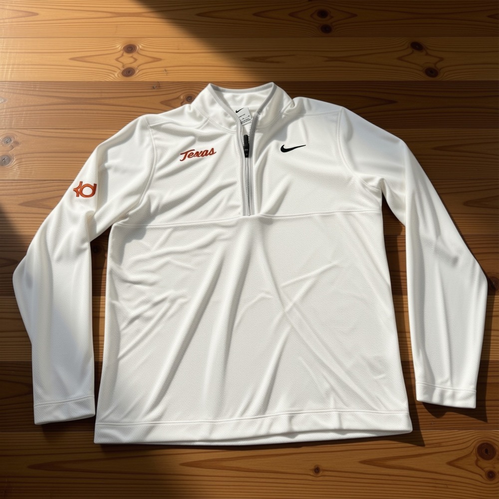 Nike Texas Longhorns KD Kevin Durant Quarter Zip FQ2301-100 Mens White Size M